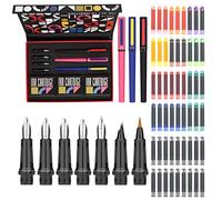 GC QUILL kit d'écriture calligraphique-3 stylos plume calligraphie, 7 plumes, 54 cartouches d'encre de couleur-écriture, dessin et pratique de la calligraphie pour débutant