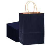 Gcardist Medio Navy Premium Sac cadeau coloré avec poignée, 16 pièces, 27 x 21 x 11 cm, multi-usages (moyenne, 7,6 x 4,75 x 10,5 pouces)