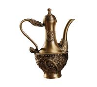 Gcljlmy Théière turque en laiton, théière traditionnelle, bouilloire en cuivre sculpté, drapeau turc pour table à manger, maison