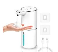 Gcstnn Distributeur de Savon Automatique, Distributeur de Mousse 350 ML Mural à capteur Infrarouge, Recharge USB, étanche IPX5, adapté à Salle de Bain, Cuisine et Liquide Vaisselle - Blanc