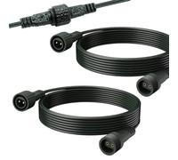 Gcstnn Lot de 2 rallonges de 10 m pour éclairage de Noël, 2 pôles | Guirlande lumineuse LED avec rallonge - Étanche IP65 - Pour extérieur, stalactites - Vert foncé