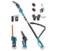 Gdetnysty Taille-haie 2 en 1 au lithium avec chaînes de scie de 15,2 cm - Coupe-branches réglable - Haute flexibilité - Convient pour l'élagage des arbres, des arbustes et des grandes plantes - 600 W