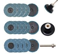GDFYMI Lot de 15 disques à lamelles de 5,1 cm, accessoires de meuleuse en zircone, grain 40, 60, 80, disque à lamelles à changement rapide pour meuleuse d'angle avec support de disque de 1/4"