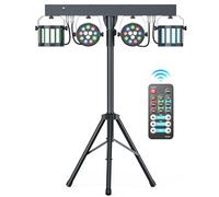 GdjRttk 60 W Ensemble de lumière DJ avec support et télécommande, Derby RGBW DMX Par LED avec effet stroboscopique lumière disco pour fête, scène, KTV, concerts, mariages