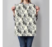 GDJSMIN Impression Sur Toile 40×50 Cm - Modèle De Plantedécoration Murale Pivoine Feuilles Palmier Tableau Décoratif Intissé Pour Le Mur Pour Chambre Maison Bain Salon, Gris