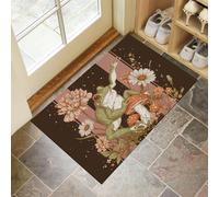 GDJSMIN Paillasson D'Intérieur Style Anime 80 X 120 cm pour Entrée De Maison,Antidérapant, Grenouille Éléments Champignons, Lavable en Machine,Petit Tapis pour Cuisine,Porte D'Entrée