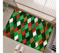 GDJSMIN Tapis De Porte Intérieur Extérieur 80 X 120 cm, Design en Losange Tapis D'Extérieur Antidérapant,Paillasson Absorbant Et Lavable pour Porte D'Entrée Extérieure Intérieure,Entrée Vert Foncé