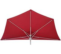 GDLC Mezzaluna Parasol mural en aluminium - Couleur bordeaux L. 300 x H. 150 x H. 250 cm avec mât de 38 mm