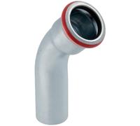 Geberit GE Mapress acier au carbone, coude avec extrémité enfichable, 45°, d76,1 mm, galvanisé, 1 pièce.