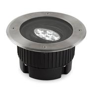 Gea spot encastré, LED 3000k 9W, technopolymère, acier inoxydable et verre