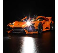 GEAMENT Jeu De Lumières Compatible avec Lego Lamborghini Huracán Tecnica Orange - Kit D'éclairage LED pour Technic 42196 (Modèle de Bloc Non Inclus)