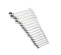 GearWrench 9602N Jeu de Clés Mixtes à Cliquet Réversible à 72 Dents et 12 Pans, 16 Pièces