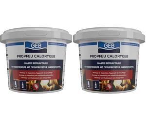 GEB 103512 Calorygeb Mastic réfractaire Boîte N° 2 600 g - Noir (Lot de 2)