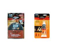 GEB 821523 Blister de Tresse Ø 10 à 9 mm Longueur 2,50 m Clair & 125230 Collafeu pour Fixation de Produits réfractaires Tube 50 ML