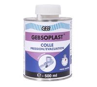 GEB Colle GEBSOPLAST Gel pression & évacuation pour l'assemblage d'éléments de canalisation en PVC-U rigide. Prise rapide - Pot 500ml