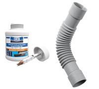 GEB Colle haute performance 250 ml polyvalente pour assemblage de canalisations en PVC & Wirquin 79008001 Raccord universel magicoude D40 à coller, gris