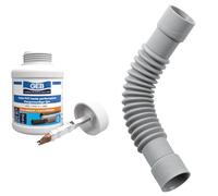 GEB Colle haute performance 250 ml polyvalente pour assemblage de canalisations en PVC & Wirquin 79009005 Polychlorure de vinyle Raccord universel magicoude D32 à coller,Taille unique, gris