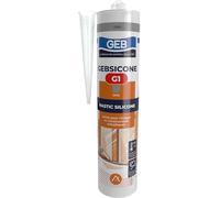 GEB Gebsicone G1 Mastic silicone pour vitrages et constructions métalliques. Excellent adhérence, résiste aux températures extrêmes et aux UV. 310ml - Gris