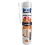 GEB Gebsicone G1 Mastic silicone pour vitrages et constructions métalliques. Excellent adhérence, résiste aux températures extrêmes et aux UV. 310ml - Translucide