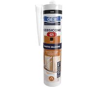 GEB Gebsicone G1 Mastic silicone pour vitrages et constructions métalliques. Excellent adhérence, résiste aux températures extrêmes et aux UV. 310ml - Noir