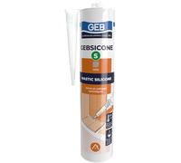 GEB GEBSICONE S Mastic silicone acétique haute élasticité pour étanchéité, calfeutrement et collage technique. Haute résistance et haute adhérence - 310ml - Gris