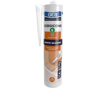 GEB GEBSICONE S Mastic silicone acétique haute élasticité pour étanchéité, calfeutrement et collage technique. Haute résistance et haute adhérence - 310ml - Translucide
