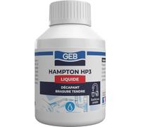 GEB HAMPTON HP3 Liquide. Flux décapant liquide soluble dans l'eau pour soudure à l'étain. Compatible sur tous métaux sauf acier inoxydable et aluminium - 80ml