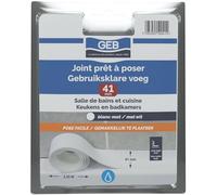 GEB Joint d'étanchéité préformé 3,35 m x 40 mm Prêt à poser adhésif Blanc