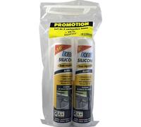 GEB Lot de 2 Mastic Silicone Tous Supports, longue durée, sans odeur et anti-moisissures. Couleur Blanc - 280 ML + 10% gratuit