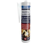 GEB Mastic réfractaire CALORYGEB spécial montage et réparation de boisseaux, conduits de fumée et foyers de cheminée, résistant jusqu’à 1300°C, Cartouche 310g