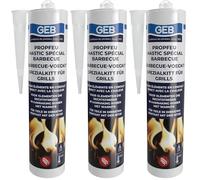 GEB Propfeu Mastic colle spécial barbecue pour les éléments réfractaires - Cartouche 310ml (Lot de 3)