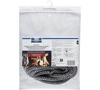 GEB Propfeu Tresse Ronde Extensible en Fibre de Verre pour étanchéité réfractaire des vitres d'insert de cheminée - Diamètre Ø 14 à 13mm - Sachet de 5m de Long, Noir