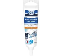 GEB Résine d'étanchéité tous fluides spécial eau potable. Sans filasse - Pour raccords métalliques à visser - Tube 20 ml