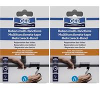 GEB Ruban souple multifonction anti-fuites auto-amalgamant pour colmater canalisations et tuyaux - 3 m x 25 mm (Lot de 2)