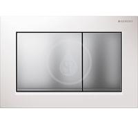 Geberit 115080KL1 Omega 30 Plaque de recouvrement rinçage à 2 boutons Blanc/Chromé