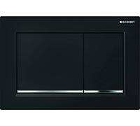 Geberit Plaque d'actionnement Omega 20 Square 115080KM1 Plaque/bouton noir, rayures vc brillant, pour double chasse