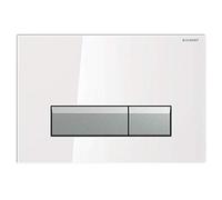 Geberit 115600SI1 Sigma 40 Plaque de recouvrement rinçage à 2 boutons Blanc/Alu Brossé