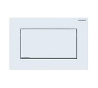 Geberit 115893JT1 Sigma 30 Plaque de déclenchement pour chasse d'eau et chasse d'eau avant et plaque + boutons Blanc mat Rayures chromées