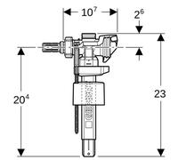 Robinet de remplissage Geberit type 383 240.700.00.5 3/8", mamelon en laiton, pour réservoir à montage en saillie