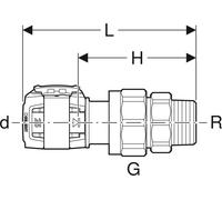 Geberit 620595001 Raccord de transition FlowFit avec AG