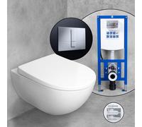 Geberit Acanto Cuvette suspendue & Abattant Tellkamp avec bâti-support neeos,, 500600018+16791CR#SET,