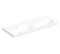 Geberit Acanto vasque double 500628018 120 x 48,2 cm, avec trop-plein, sans trou pour robinetterie, blanc KeraTect