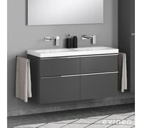 Geberit Acanto Double vasque, meuble sous-vasque ineo4 d’evineo l : 120 cm, 4 tiroirs, avec poignée,, 500628012+BE0223AN,