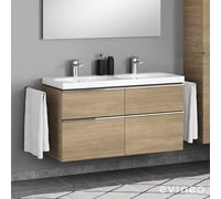 Geberit Acanto Double vasque, meuble sous-vasque ineo4 d’evineo l : 120 cm, 4 tiroirs, avec poignée,, 500627018+BE0223OA,