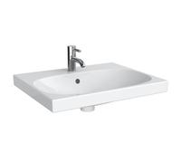 Geberit Lavabo Acanto 60x48 cm rectangulaire pour meuble, 1 trou, trop-plein, blanc KeraTect