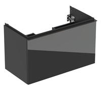 Geberit Acanto meuble sous-lavabo, 1 tiroir et 1 tiroir intérieur, 890x535x475mm, 500612JK2, Couleur: Corps : lava / mat Façade : lava / verre brillant, Poignée : lava / mat - CM