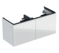 Geberit Acanto meuble sous lavabo double, 2 tiroirs et 2 tiroirs intérieurs, suspendu, 1184x541x475mm, 503.007.01.2, Couleur: Corps : blanc / brillant Façade : blanc / verre brillant, Poignée : blanc