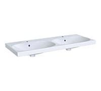 Geberit Acanto vasque double 500627012 120 x 48,2 cm, avec trous pour robinetterie, avec trop-plein, blanc