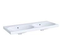 Geberit Acanto vasque double 500628018 120 x 48,2 cm, avec trop-plein, sans trou pour robinetterie, blanc KeraTect