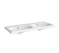 Geberit Acanto double lavabo, sans trous pour robinets, avec trop-plein, 1200x480mm, 500.628.01.8, Couleur: Blanc, avec KeraTect